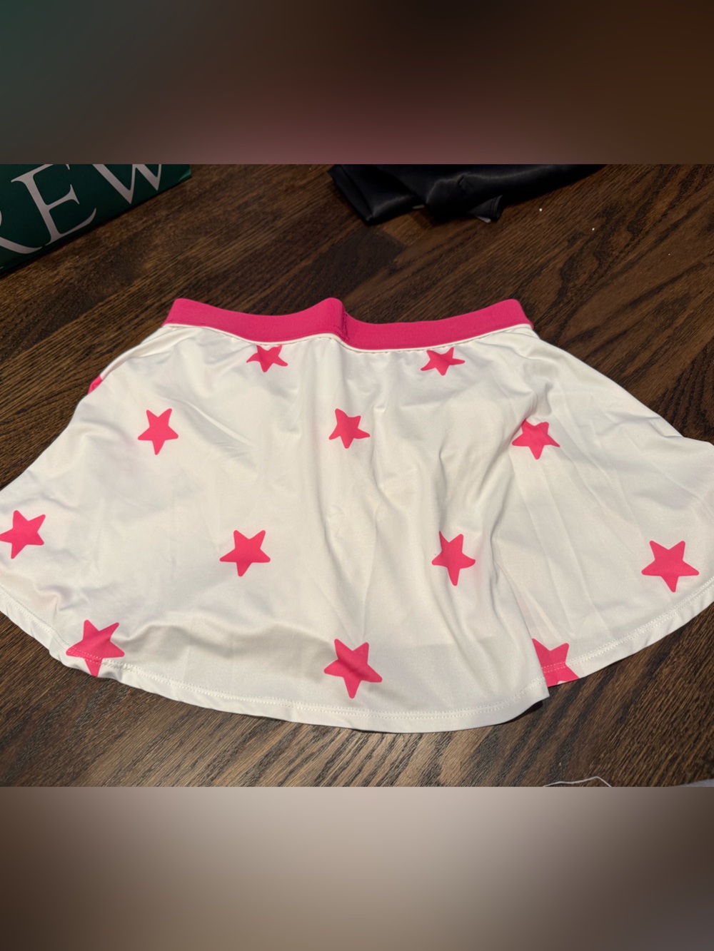 Girls White Skirt with Hot Pink Stars